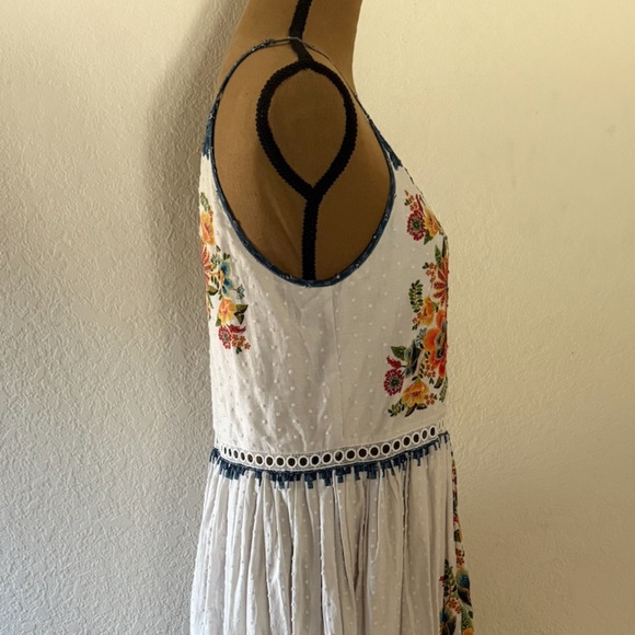 FARM RIO Off-White Delicate Garden Midi Dress Size Small - Picture 10 of 16